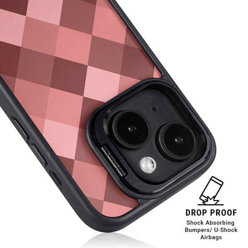 Autumn Red Geometric iPhone 15 Kickstand Case